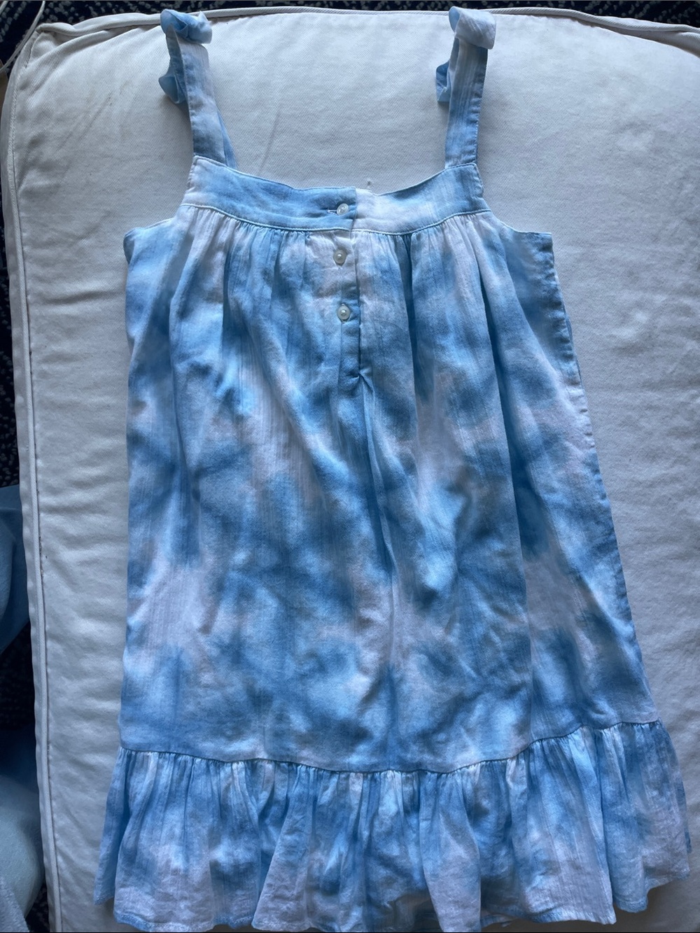 Janie and Jack Girls Size 10 Light Blue Tie-Dye Sundress - Picture 7 of 8
